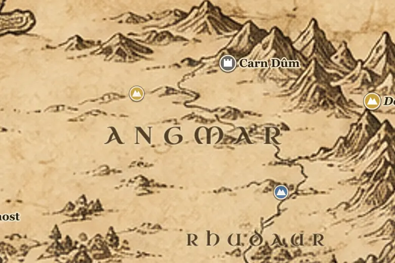 Angmar auf der Karte von Mittelerde