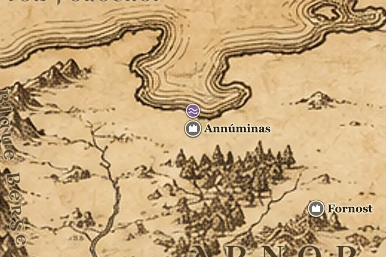Annúminas auf der Karte von Mittelerde
