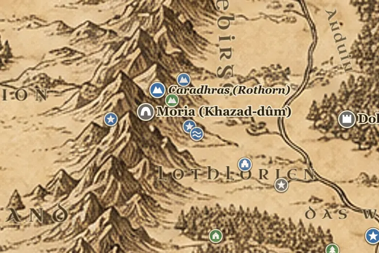 Schattenbachtal auf der Karte von Mittelerde