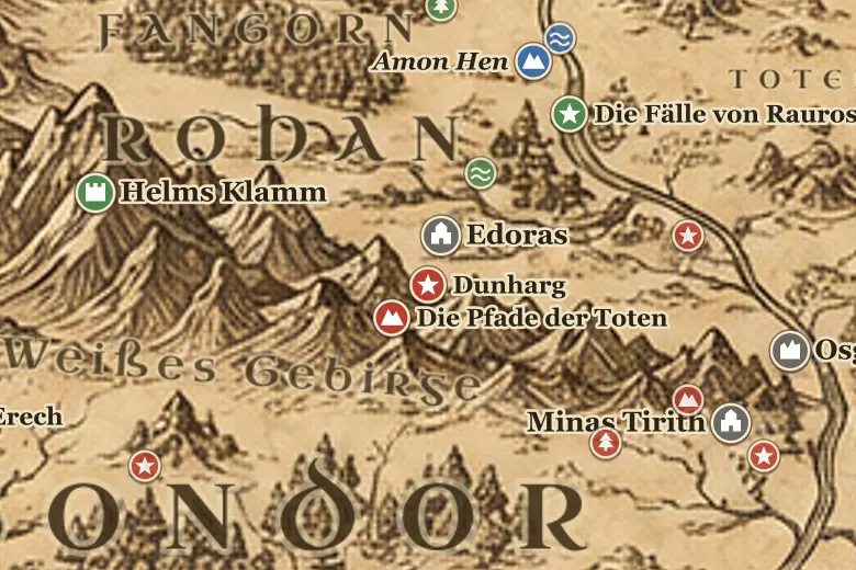 Dunharg auf der Karte von Mittelerde