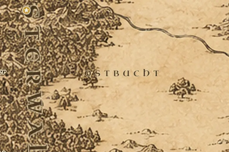 Die Ostbucht auf der Karte von Mittelerde