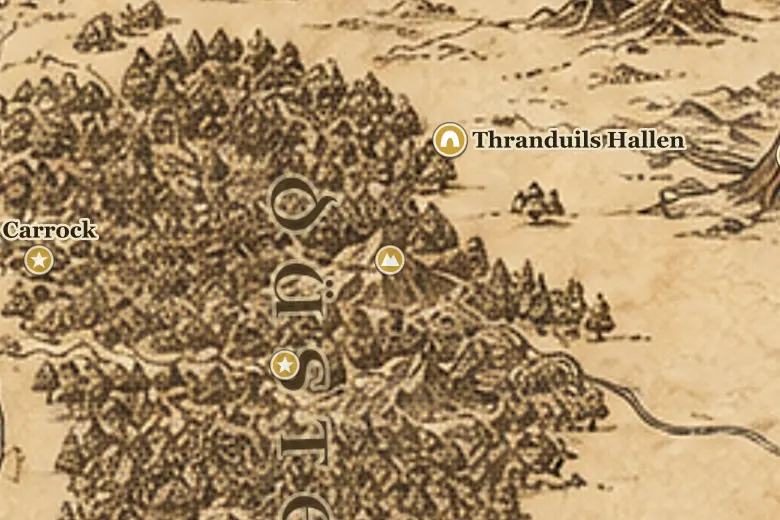 Die Berge des Düsterwalds auf der Karte von Mittelerde