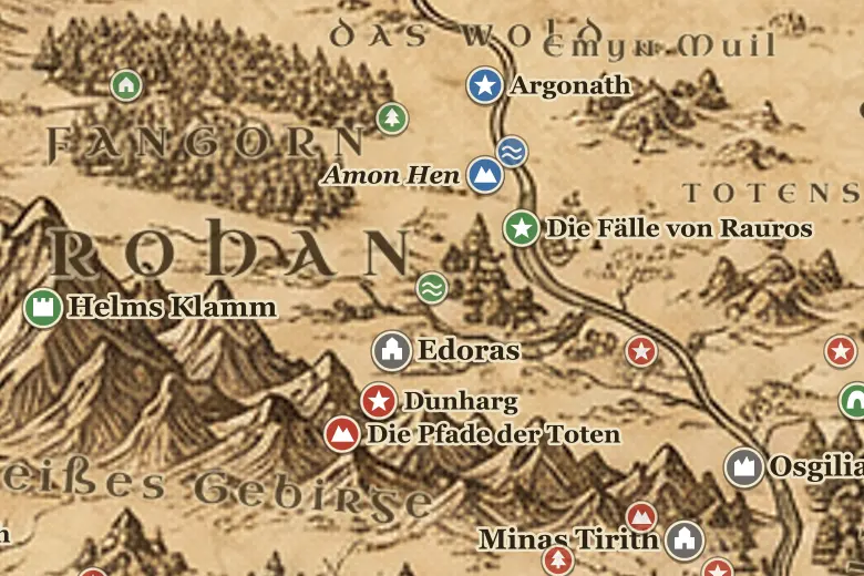 Entwasser auf der Karte von Mittelerde