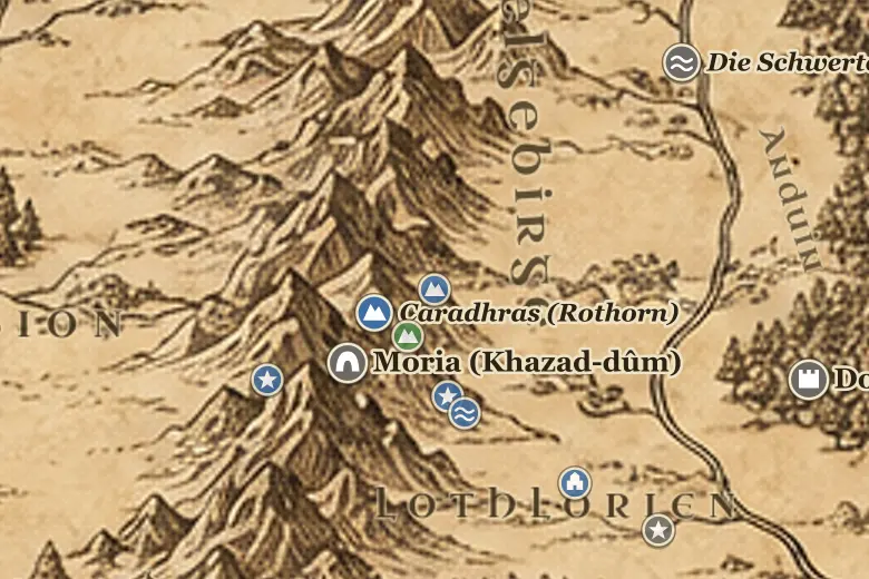Fanuidhol (Wolkenhaupt) auf der Karte von Mittelerde