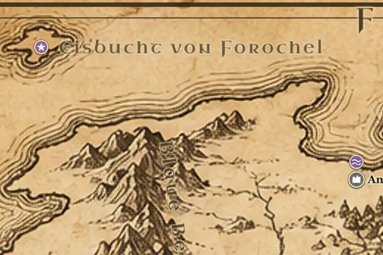 Eisbucht von Forochel auf der Karte von Mittelerde