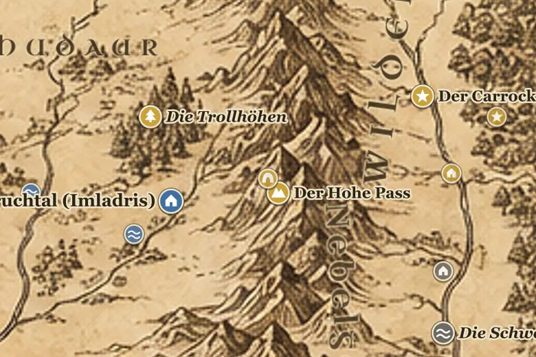 Koboldstadt auf der Karte von Mittelerde