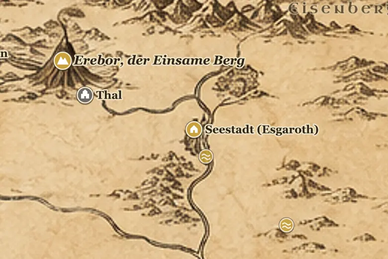 Seestadt (Esgaroth) auf der Karte von Mittelerde