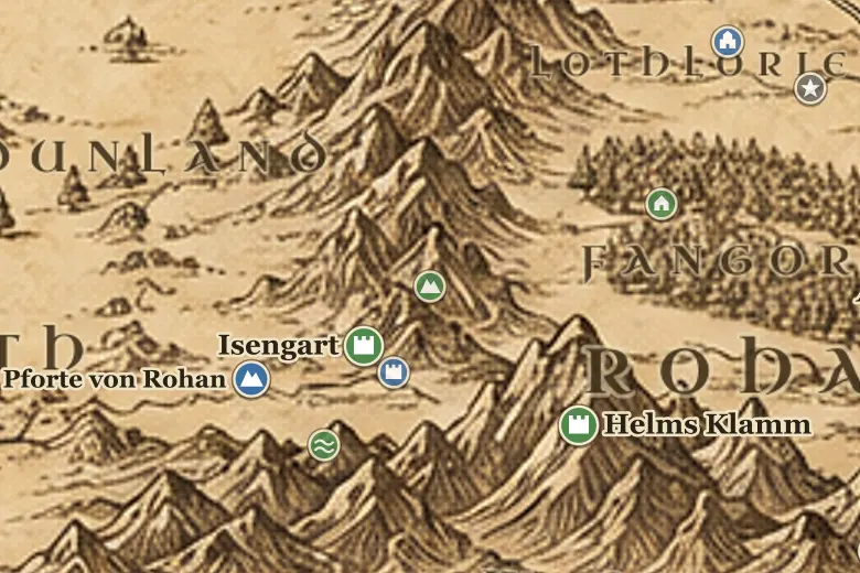 Methedras auf der Karte von Mittelerde