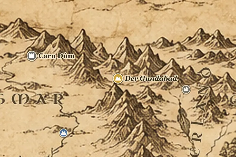 Der Gundabad auf der Karte von Mittelerde