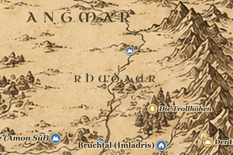 Rhudaur auf der Karte von Mittelerde