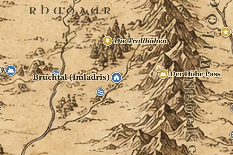 Bruchtal (Imladris) auf der Karte von Mittelerde