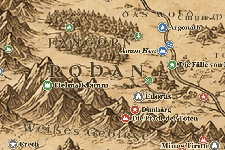 Rohan auf der Karte von Mittelerde