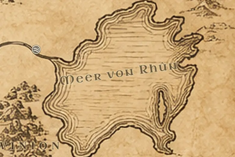 Das Meer von Rhûn auf der Karte von Mittelerde