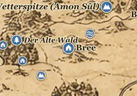 Bree auf der Karte von Mittelerde