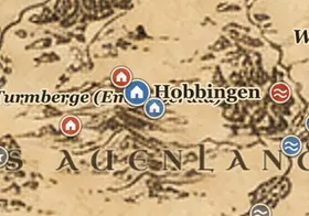 Wasserau auf der Karte von Mittelerde