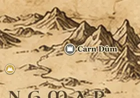 Carn Dûm auf der Karte von Mittelerde