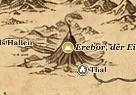 Erebor, der Einsame Berg auf der Karte von Mittelerde