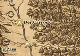 Das Waldtor auf der Karte von Mittelerde