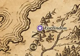 Forlindon auf der Karte von Mittelerde