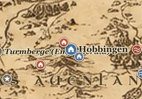 Hobbingen auf der Karte von Mittelerde