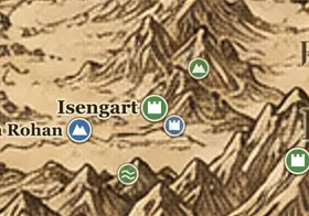 Isengart auf der Karte von Mittelerde