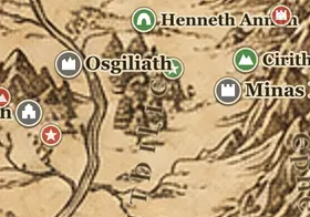 Ithilien auf der Karte von Mittelerde