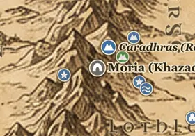 Moria (Khazad-dûm) auf der Karte von Mittelerde