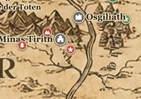 Die Pelennor-Felder auf der Karte von Mittelerde