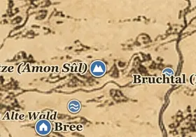 Wetterspitze (Amon Sûl) auf der Karte von Mittelerde