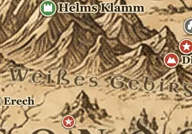 Weißes Gebirge (Ered Nimrais) auf der Karte von Mittelerde