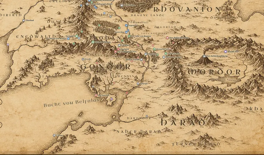 Harad auf der Karte von Mittelerde