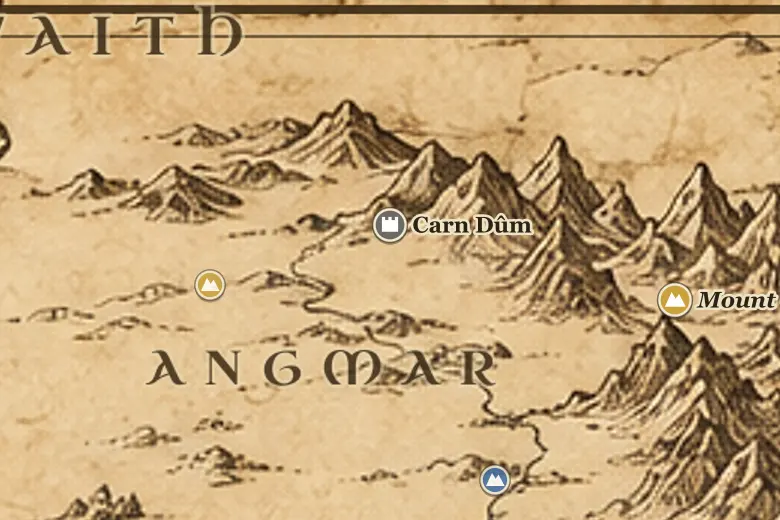Carn Dûm on the map of Middle-earth
