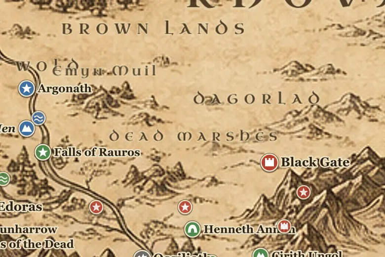 Dead Marshes on the map of Middle-earth