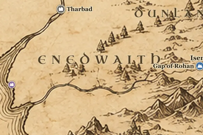 Enedwaith on the map of Middle-earth