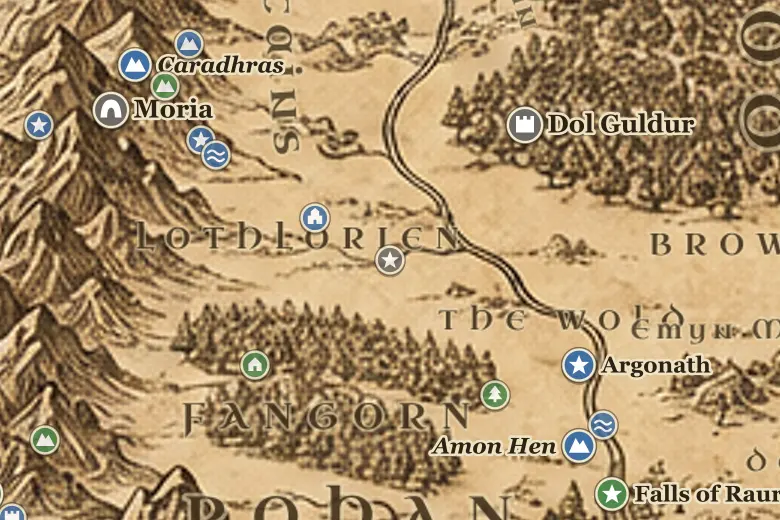 Field of Celebrant on the map of Middle-earth
