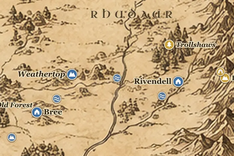 Last Bridge on the map of Middle-earth