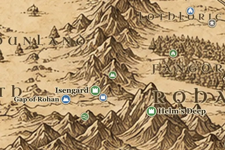 Methedras on the map of Middle-earth