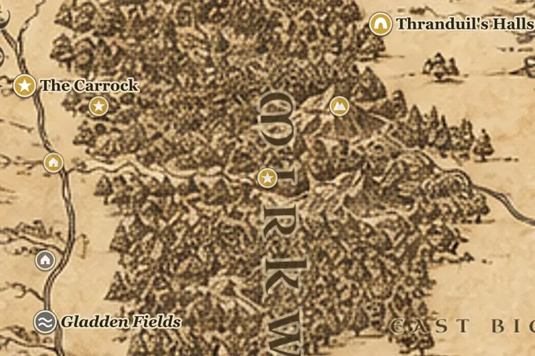 Old Forest Road on the map of Middle-earth
