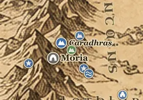 Celebdil on the map of Middle-earth
