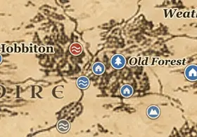 Crickhollow on the map of Middle-earth