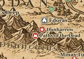 Dunharrow on the map of Middle-earth