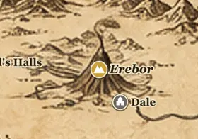 Erebor on the map of Middle-earth