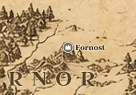 Fornost on the map of Middle-earth