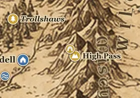 Goblin-town on the map of Middle-earth