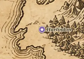 Harlindon on the map of Middle-earth
