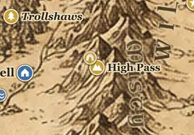 High Pass on the map of Middle-earth