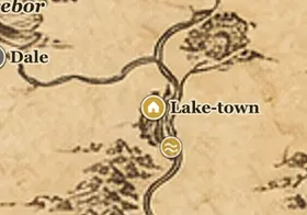 Lake-town on the map of Middle-earth