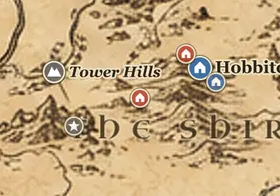 Michel Delving on the map of Middle-earth