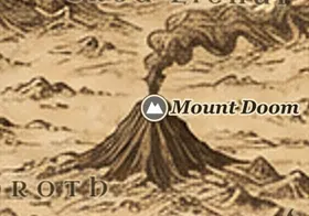 Mount Doom on the map of Middle-earth