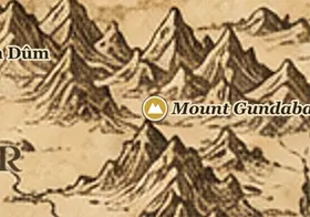 Mount Gundabad on the map of Middle-earth